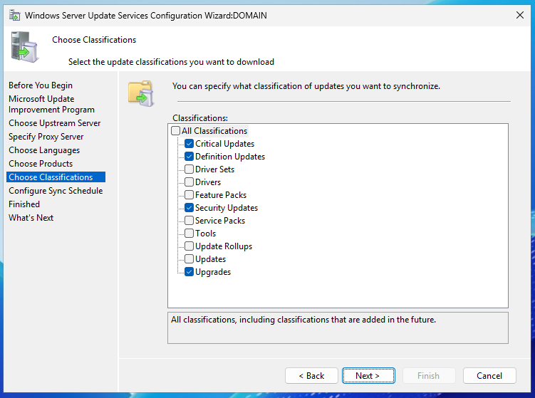 Adım 11: Choose Classifications