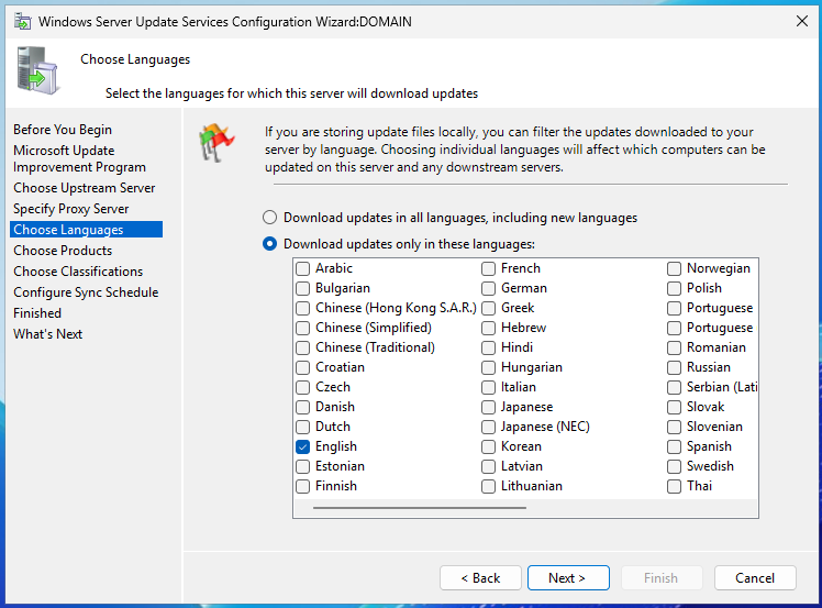 Adım 8: Choose Languages